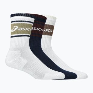 ASICS Logo Crew 3 pár éjfél/sötétvörös bolygó/citromfű zokni