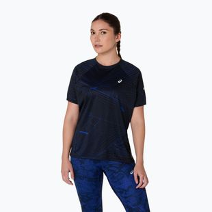 Női ASICS Road Lite-Show SS teljesítményű fekete futópóló