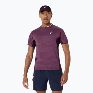 Férfi teniszpóló ASICS Match Jacquard dark aubergine