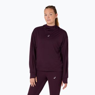 Női futópulóver ASICS Nagino Run Winter Hoodie dark aubergine