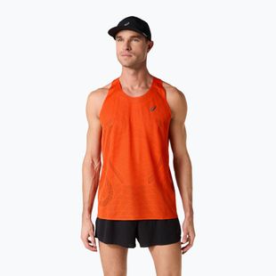 Férfi futópóló ASICS Metarun Singlet cseresznye paradicsom