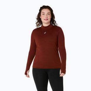 Női Termoaktiv pulóver ASICS Road Winter Seamless Top singed red