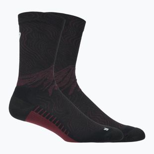 Zokni ASICS Fujitrail Graphic Crew dark aubergine/black