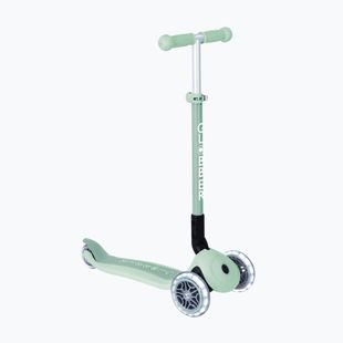 Gyermek háromkerekű roller Globber Junior Primo Foldable Lights Eco pistachio