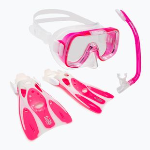 TUSA búvárszett maszk + snorkel + uszony rózsaszín UP-0201