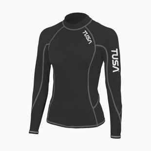 Női úszó hosszú ujjú felső TUSA Black rashguard