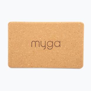 Jógatégla Myga Cork Block 2 pcs. brown