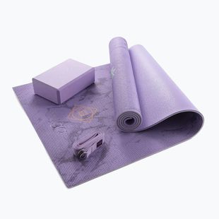 Jóga készlet Myga Chakra Yoga Set mat + block + purple strap