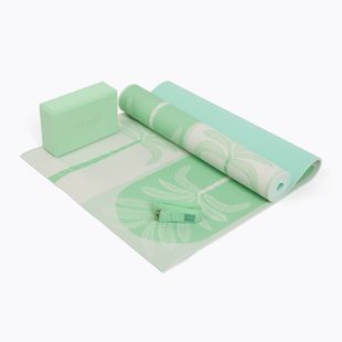 Jóga készlet Myga Sage Palm Yoga Set mat + block + green strap