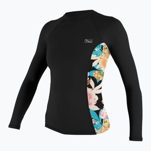 Női úszás hosszú ujjú O'Neill Side Print Rash Guard fekete/mikah floral
