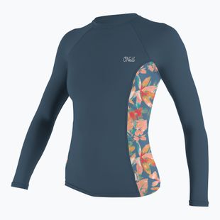 Női úszás hosszú ujjú O'Neill Side Print Rash Guard copen blue/painted tropics