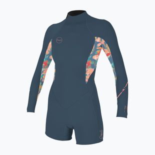 Női úszóruha habszivacsból O'Neill Bahia 2/1 Back Zip LS Spring copen blue/painted tropics/copen blue