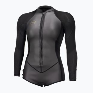 Női neoprén ruha úszáshoz O'Neill Bahia 2/1 mm Front Zip Short Spring glide black/black