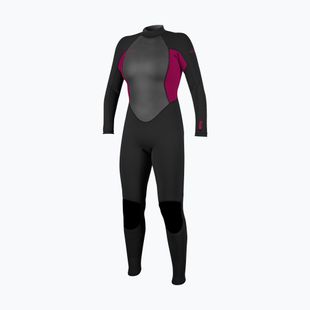 Női úszóruha O'Neill Reactor-2 3/2 Back Zip Full J18 black/punk pink