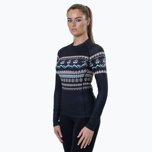 Női termoaktív pulóver Surfanic Cozy Limited Edition Crew Neck black fairisle
