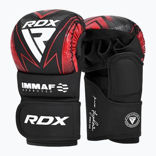 Grappling kesztyűk RDX IMMAF Approved Shooted Grappling red
