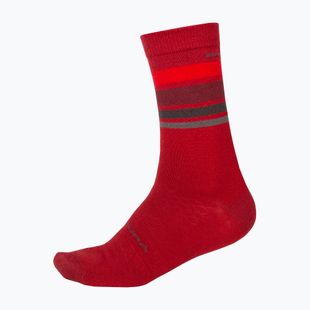 Kerékpáros zokni Endura BaaBaa Merino Stripe red