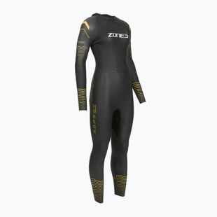 Női triatlon neoprénruha Zone3 Thermal Aspect Breaststroke 2,5 mm black/orange/yellow