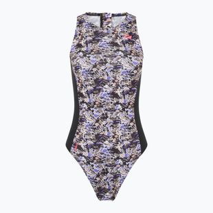 Női egyrészes fürdőruha ZONE3 Pacific Koa Koa High Neck fekete/zöld