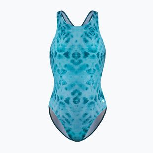 Női egyrészes fürdőruha ZONE3 Classic teal tie-dye