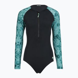 Női egyrészes fürdőruha ZONE3 Long Sleeve teal tie dye