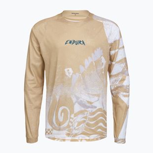 Férfi kerékpáros hosszú ujjú póló Endura Singletrack Print sand