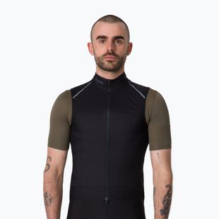 Férfi kerékpáros mellény Rapha Brevet Element Wind Gilet black/grey