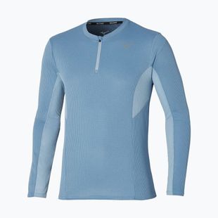 Férfi hosszú ujjú futófelső Mizuno Dryaeroflow Half Zip parisian blue