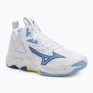 Röplabda cipő Mizuno Wave Momentum 3 Mid fehér/bellwether kék/belair kék