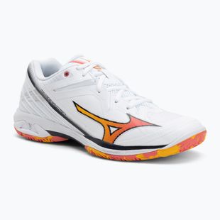 Mizuno Wave Claw 3 tollaslabda cipő fehér/citrus/calypso coral