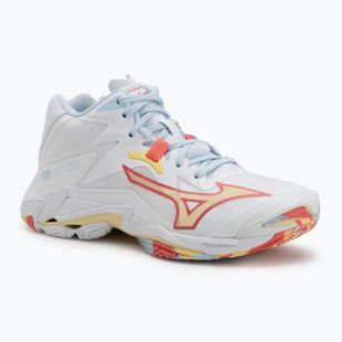 Női röplabda cipő Mizuno Wave Lightning Z8 Mid fehér/calypso coral/pale banán