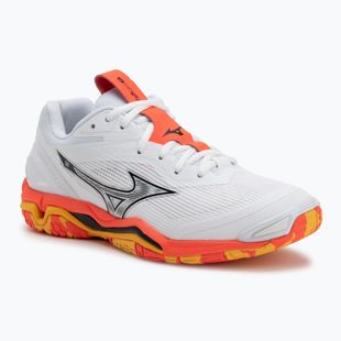 Mizuno Wave Stealth 6 kézilabda cipő fehér/tüzes korall 2/citrus