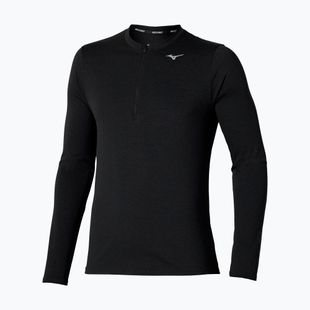Férfi futó hosszú ujjú Mizuno Core Impulse Half Zip Tee fekete