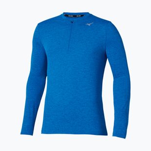 Férfi futó hosszú ujjú Mizuno Core Impulse Half Zip Tee hercegnő kék
