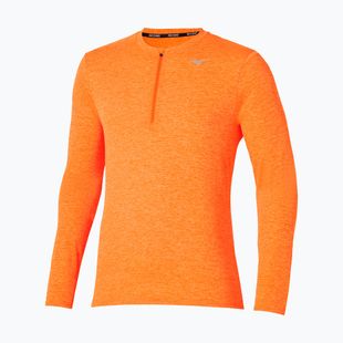 Férfi Mizuno Core Impulse Half Zip Tee tangelo futás hosszú ujjú ruha