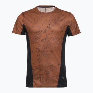 Férfi futópóló  Mizuno Active DryAeroFlow Graphic copper brown