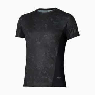 Férfi futópóló  Mizuno Active DryAeroFlow Graphic black/gray