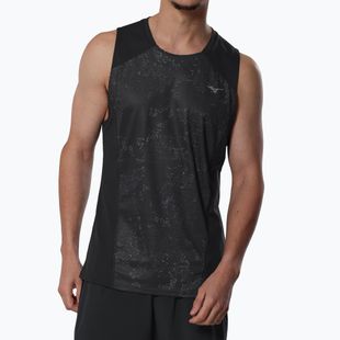 Férfi futópóló Mizuno Active DryAeroFlow Graphic Tank Top black/gray