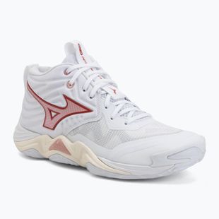 Női röplabdacipő Mizuno Wave Momentum Elite Mid White/Rose Elegance/Lava Falls