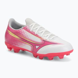 Gyerek focicipő Mizuno Alfa III Select Jr FG white/fuchsia purple