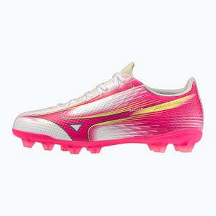 Gyerek focicipő Mizuno Alfa III Select Jr FG white/fuchsia purple