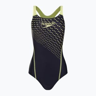 Speedo Medley Logo Medalist női egyrészes fürdőruha tengerészkék és sárga 8-1347406876