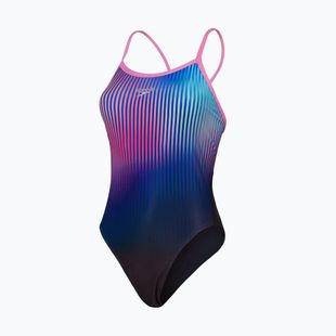 Egyrészes fürdőruha Speedo Placement Digital Turnback black/kiki pink/picton blue