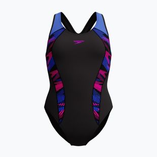 Női egyrészes fürdőruha Speedo Placement Laneback zoom boom placement/speedo black