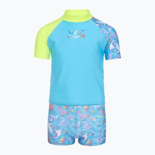 Férfi kétrészes úszóruha Speedo Learn To Swim Digital Rash Top Set turkish sea