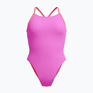 Női egyrészes fürdőruha Speedo Solid Lattice Tie-Back neon violet