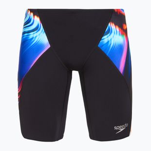 Férfi Speedo Placement Digital V-Cut Jammer úszónadrág lava blur/speedo black