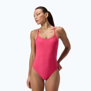 Női egyrészes fürdőruha Speedo Solid Racerback raspberry fill/vermilion/punch