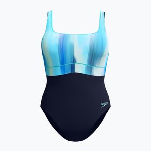 Női egyrészes fürdőruha Speedo Shaping Contour Eclipse Printed true navy/berry