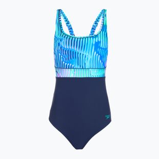 Női egyrészes fürdőruha Speedo Shaping Contour Eclipse Printed turquoise gem